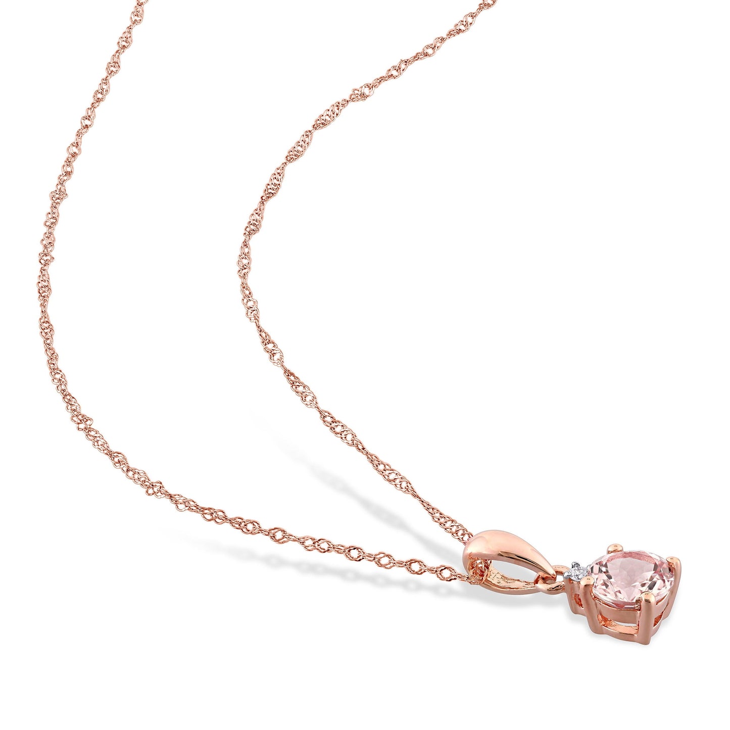 Women'S Morganite 10K Rose Gold Necklace